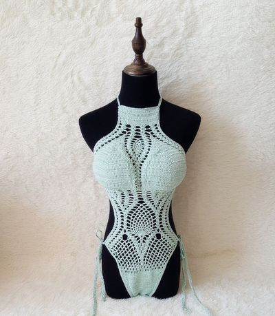 Traje de Baño Tejido a Mano de Una Pieza - Image 4