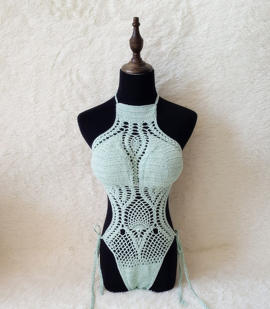Traje de Baño Tejido a Mano de Una Pieza - Image 4