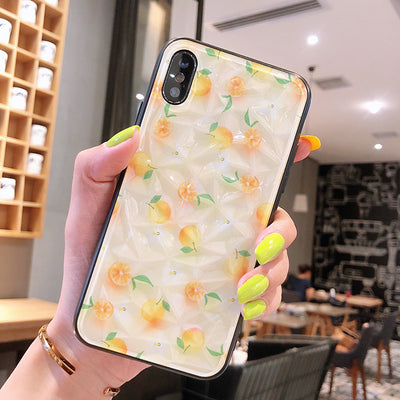 Funda para celular estilo joven con patrón de fresa y diamante naranja - Image 9