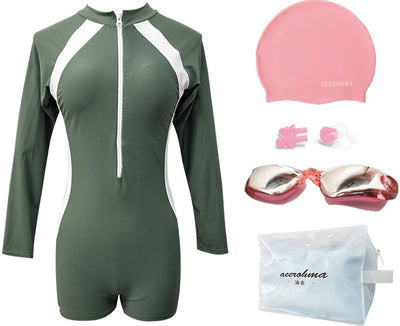 Traje de Baño Deportivo de Manga Larga para Mujer - Cobertura Total - Image 17