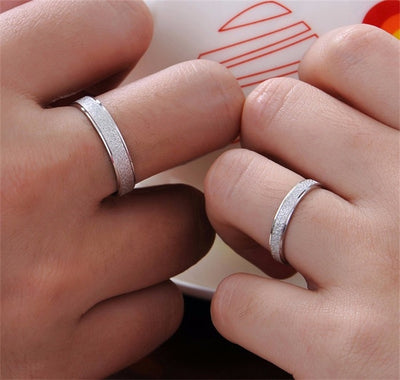 Anillo de Plata S925 Esmerilado para Parejas - Image 4