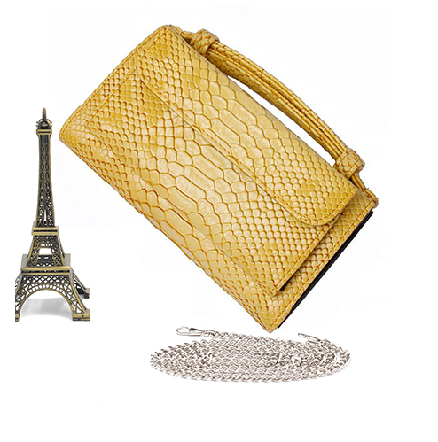 Cartera Clutch con Patrón Serpiente y Cadena Desmontable - Image 33