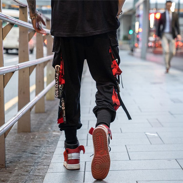 Pantalones Harem Hip Hop con Cintas Laterales