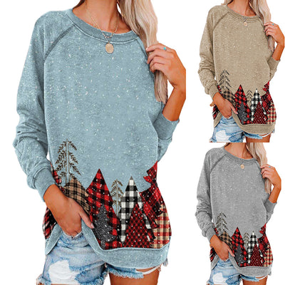 Sudadera Estampada de Cuello Redondo y Manga Larga