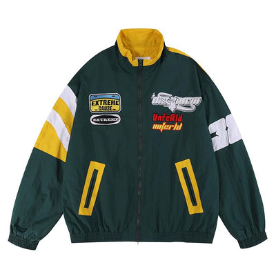 Chaqueta Motociclista Casual Suelta con Cuello Mao para Hombre - Image 8