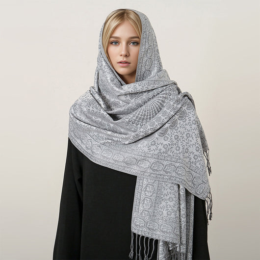 Bufanda Étnica Invernal con Borlas - Abrigo Cálido y Elegante - Image 26