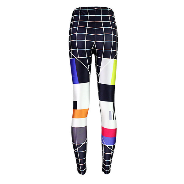 Leggings Ajustados de Cuadros con Cintura Alta