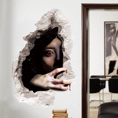 Pegatina 3D Fantasma Ensangrentado Roto - Decoración Halloween Terrorífica - Image 5