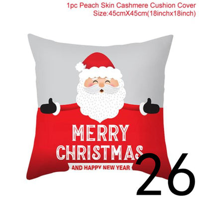 Funda de Almohada Navideña con Estampado Santa para Decoración del Hogar - Image 19