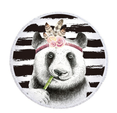 Toalla de Playa Redonda Panda Microfibra - Multiusos - Image 9