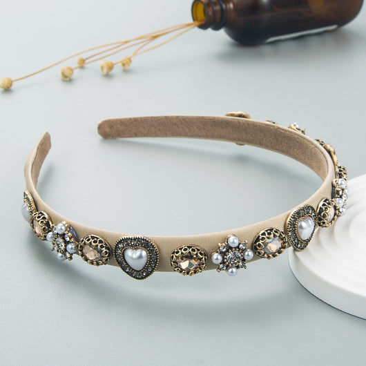 Diadema de Cristales y Perlas en Aleación para Accesorios de Moda - Image 4