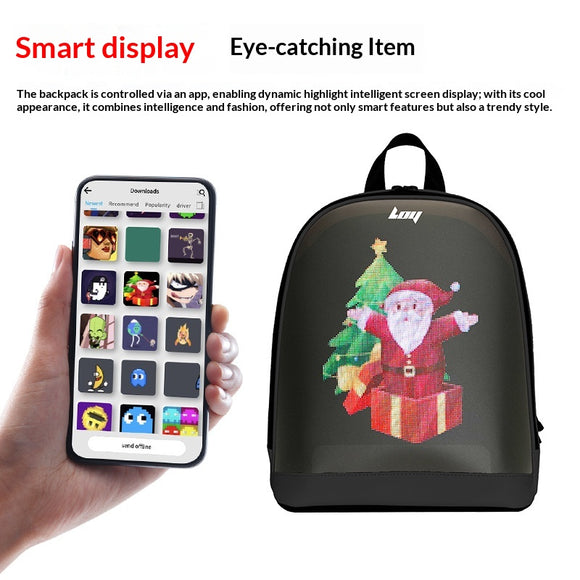Mochila Inteligente LED Impermeable con Pantalla Luminosa
