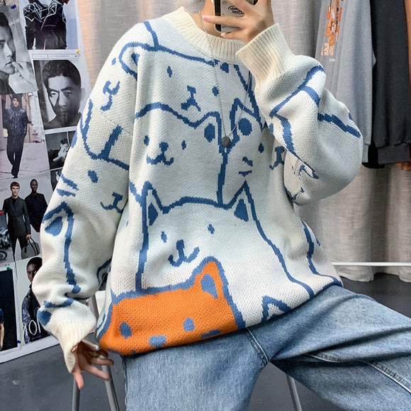 Suéter Tejido Estilo Hong Kong con Estampado Kitty