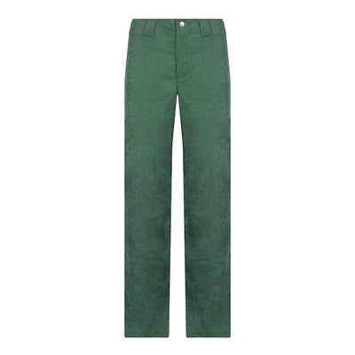 Pantalón Casual de Pana Talle Alto Corte Recto Color Sólido - Image 4