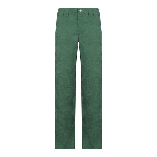 Pantalón Casual de Pana Talle Alto Corte Recto Color Sólido - Image 4