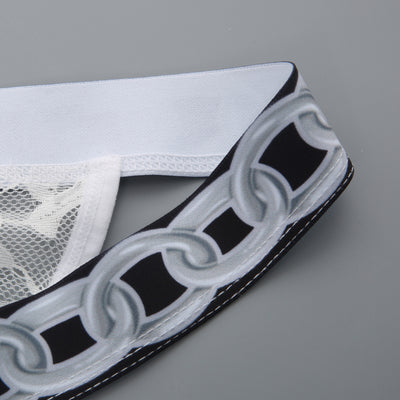 Tanga Masculino de Encaje 3D con Cadena Ajustable Transparente - Image 12