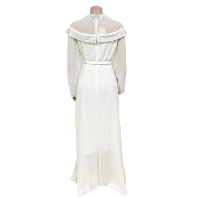 Vestido Africano Largo con Paneles de Chifón y Cinturón - Image 15