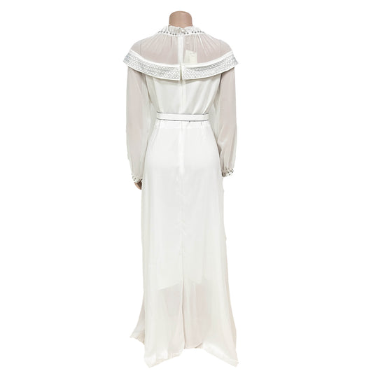 Vestido Africano Largo con Paneles de Chifón y Cinturón - Image 15