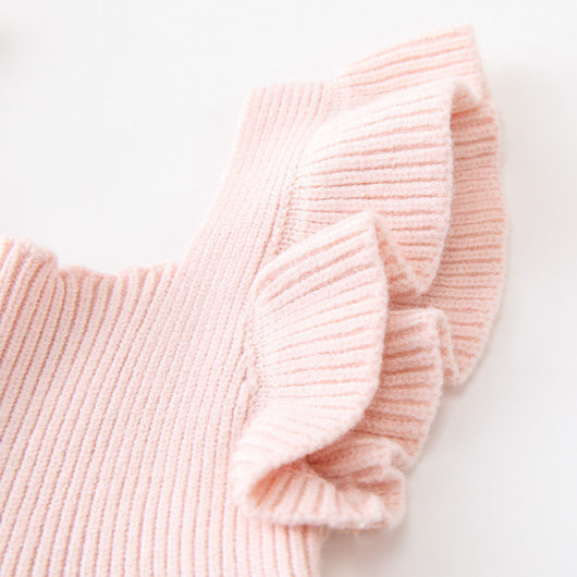 Vestido Tejido para Niña con Mangas Volantes y Detalles Selvedge - Image 18