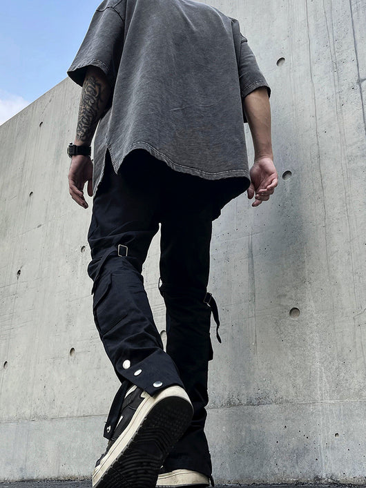 Pantalones Cargo con Múltiples Bolsillos y Botones - Image 10