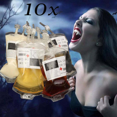 Bolsas de Bebida Transparentes Reutilizables - Accesorios para Disfraz y Decoración de Halloween