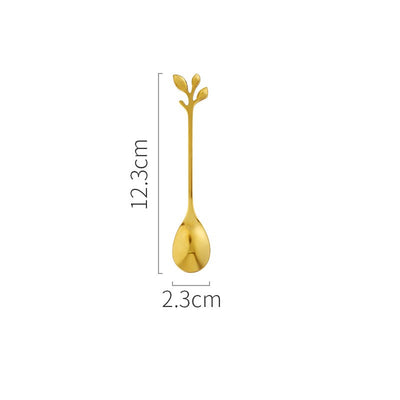Set Elegante de Tenedores y Cucharas - Diseño de Hoja Nórdica - Image 8