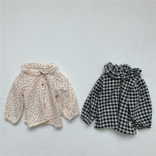 Camisa Infantil Estilo Vaquero con Cuello de Madera Cómoda