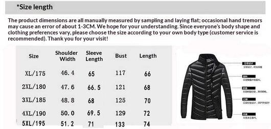 Abrigo Acolchado Largo para Hombre Talla Grande - Image 9
