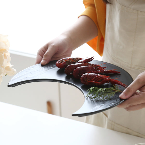 Plato Cuadrado de Pizarra Negra para Sushi y Parrilla