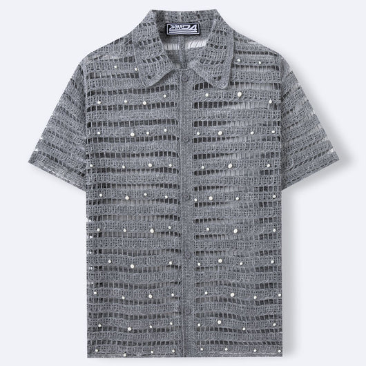 Suéter Hueco de Diseño Francés con Cuentas para Hombre - Image 12