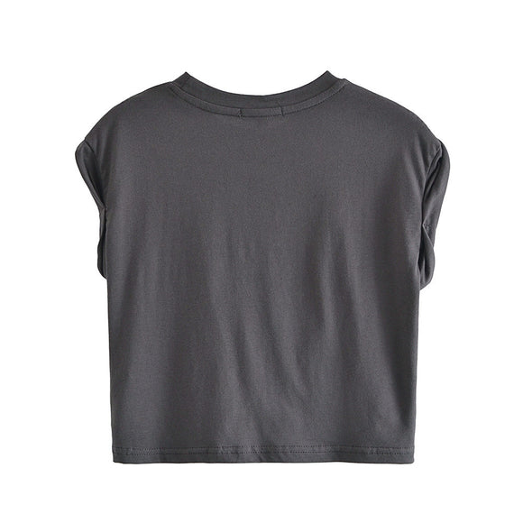 Playera Femenina Cuello Redondo Manga Corta con Moño Estampado