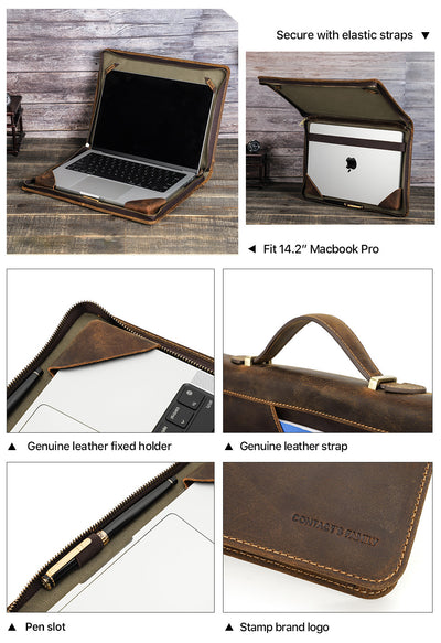 Maletín Ejecutivo de Cuero Genuino para Laptop 14.2 Pulgadas - Image 22