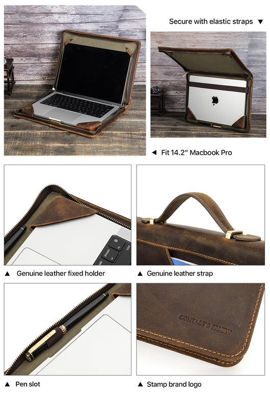 Maletín Ejecutivo de Cuero Genuino para Laptop 14.2 Pulgadas - Image 22