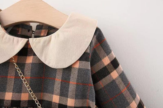 Vestido Cuadros Coreano con Bolsa Osito para Niñas - Image 13