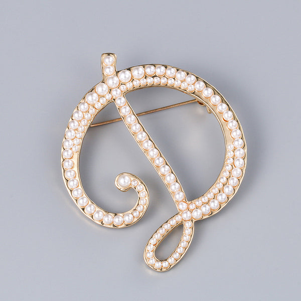 Broche Personalizado con Iniciales en Perlas - Alfiler Elegante para Mujer - Image 34