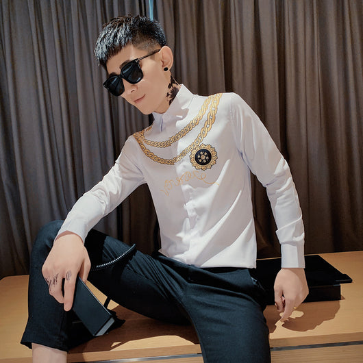 Camisa Slim Fit Estampada de Manga Larga para Niño - Image 12