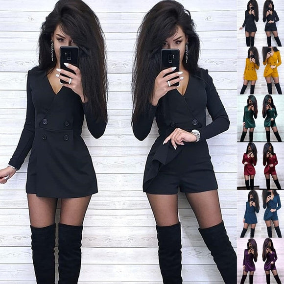 Jumpsuit Elegante de Dos Piezas Cuello V - Diseño Slim Fit