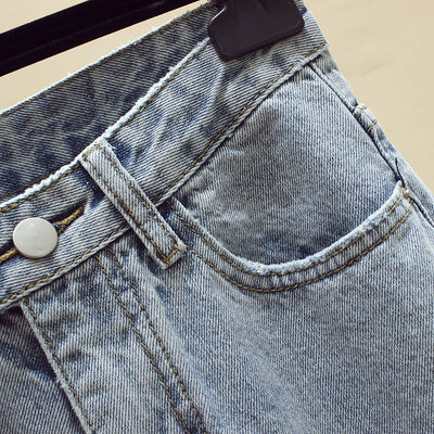Pantalones Vaqueros Rotos Cintura Alta Suelta para Mujer - Image 14