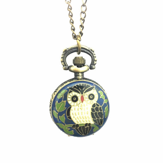 Reloj de Bolsillo Vintage Búho con Diseño Artístico Degradado - Image 5