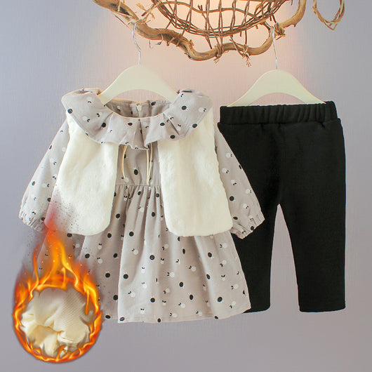 Conjunto Abrigado de 3 Piezas para Bebé de 6 Meses - Ropa de Invierno Suave