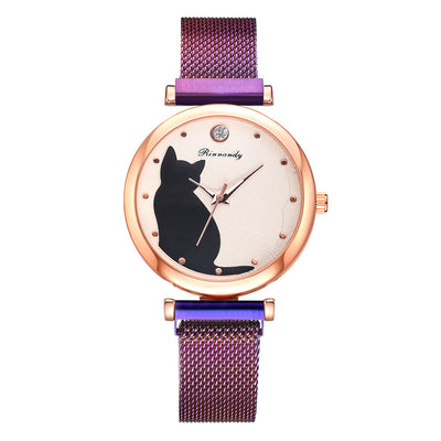 Juego de Reloj y Pulsera con Diseño de Gato para Mujer - Image 18