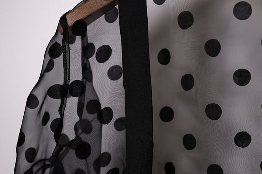 Cardigan Largo Transparente con Lunares - Chal Elegante para Mujer - Image 11