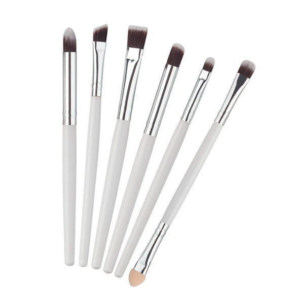 Set de 6 Brochas de Maquillaje Profesional para Ojos, Cejas y Labios
