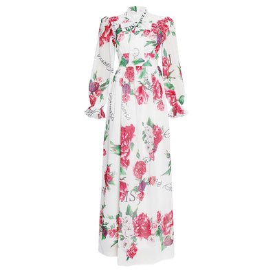 Vestido Largo Africano de Gasa con Estampado y Falda Amplia para Mujer - Image 15