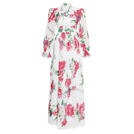 Vestido Largo Africano de Gasa con Estampado y Falda Amplia para Mujer - Image 15