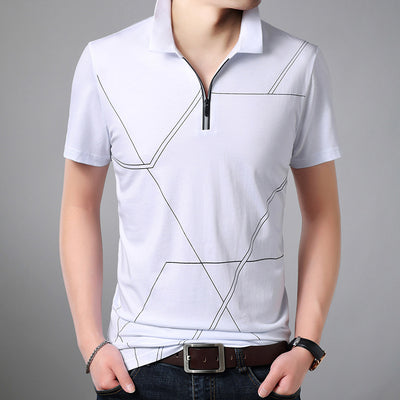 Camiseta de Rayas para Hombre - Algodón 100% Manga Corta