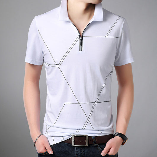 Camiseta de Rayas para Hombre - Algodón 100% Manga Corta