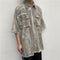 Camisa de Manga Corta con Detalles Desgastados