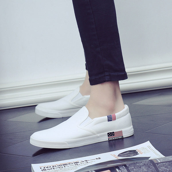 Zapatos de Lona Blancos Versátiles para Hombre