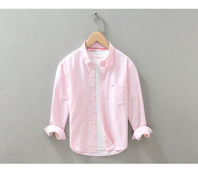 Camisa Oxford de Manga Larga para Hombre - Casual y Versátil - Image 12